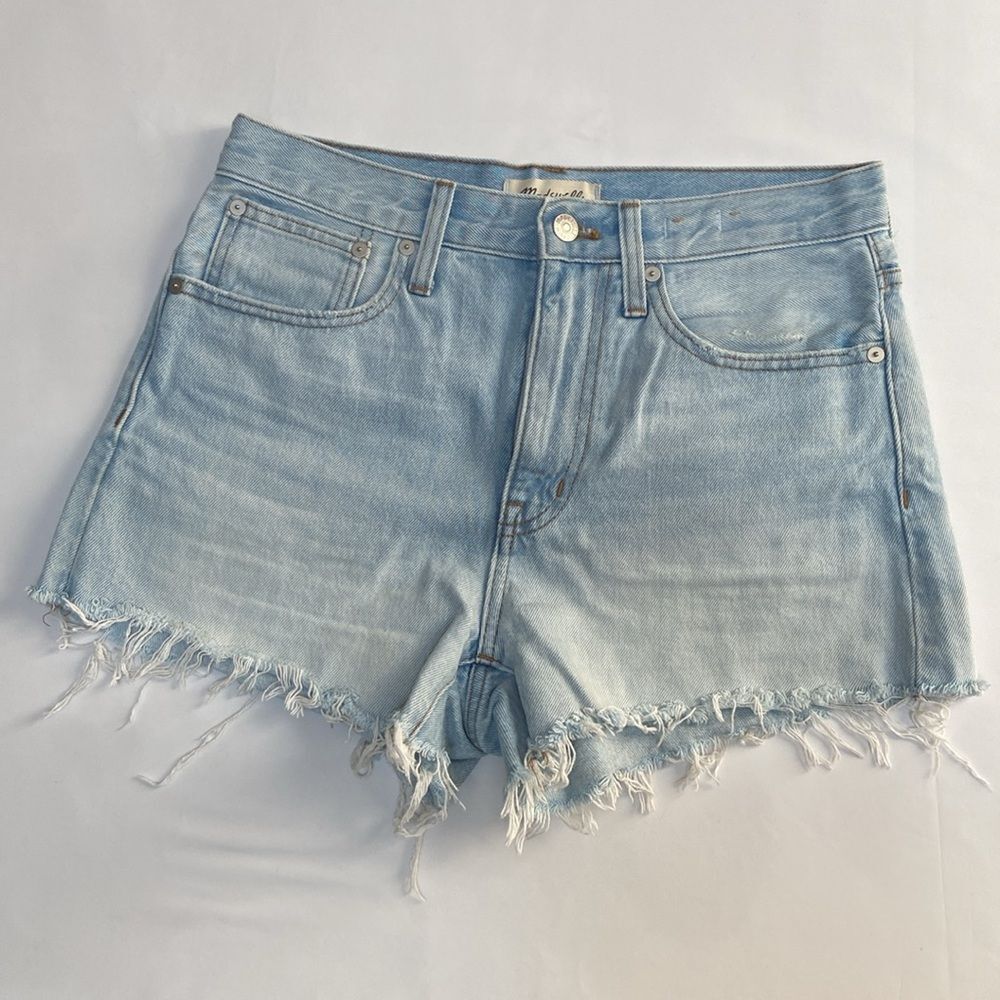 Madewell Blue Jean Shorts Distressed High-Waisted